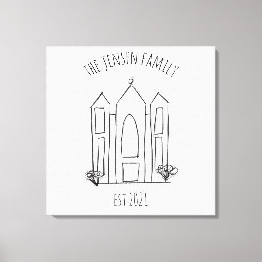 LDS Salt Lake City Temple eenvoudig modern mormon Canvas Afdruk (Voorkant)