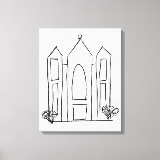 LDS Salt Lake City Temple eenvoudig modern mormon Canvas Afdruk (Voorkant)