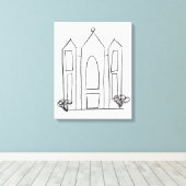 LDS Salt Lake City Temple eenvoudig modern mormon Canvas Afdruk (Insitu (Houten vloer))