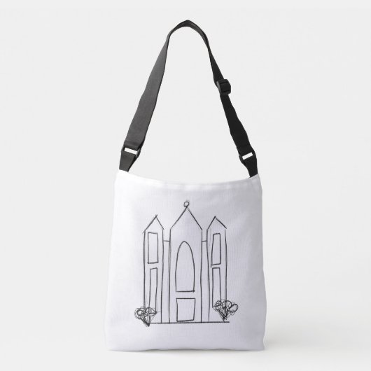 LDS Salt Lake City Temple eenvoudig modern mormon Crossbody Tas (Voorkant)
