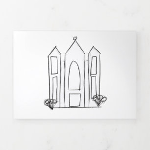 LDS Salt Lake City Temple eenvoudig modern mormon Drieluik Kaart