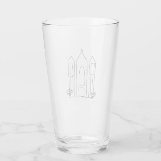 LDS Salt Lake City Temple eenvoudig modern mormon Glas (Achterkant)