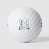 LDS Salt Lake City Temple eenvoudig modern mormon Golfballen (Voorkant)