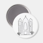 LDS Salt Lake City Temple eenvoudig modern mormon Magneet (Voorkant / Achterkant)