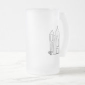 LDS Salt Lake City Temple eenvoudig modern mormon Matglas Bierpul (Voorkant rechts)