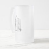 LDS Salt Lake City Temple eenvoudig modern mormon Matglas Bierpul (Voorkant links)