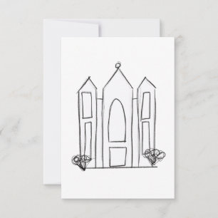 LDS Salt Lake City Temple eenvoudig modern mormon RSVP Kaartje