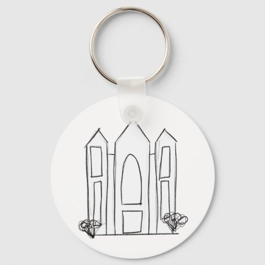 LDS Salt Lake City Temple eenvoudig modern mormon Sleutelhanger (Voorkant)