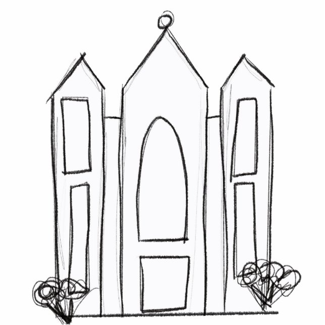 LDS Salt Lake City Temple eenvoudig modern mormon Staand Fotobeeldje (Voorkant)