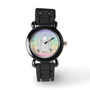 LDS Salt Lake City Temple rainbow sunset mormon Horloge