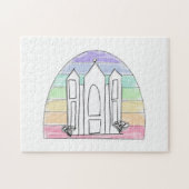 LDS Salt Lake City Temple rainbow sunset mormon Legpuzzel (Horizontaal)
