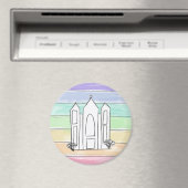 LDS Salt Lake City Temple rainbow sunset mormon Magneet (Insitu (Vaatwasser))