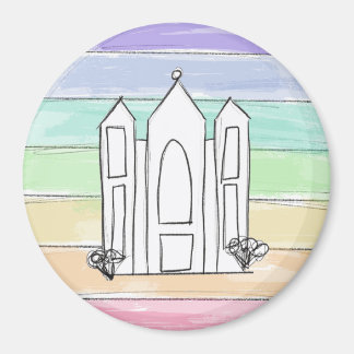 LDS Salt Lake City Temple rainbow sunset mormon Magneet