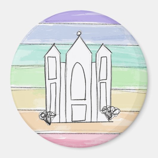LDS Salt Lake City Temple rainbow sunset mormon Magneet (Voorkant)