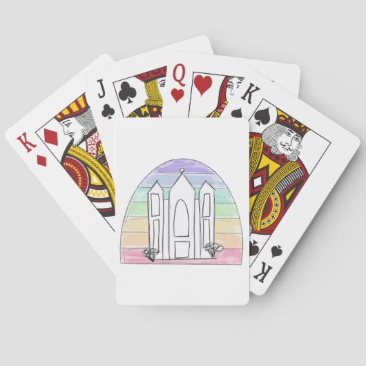 LDS Salt Lake City Temple rainbow sunset mormon Pokerkaarten (Achterkant)