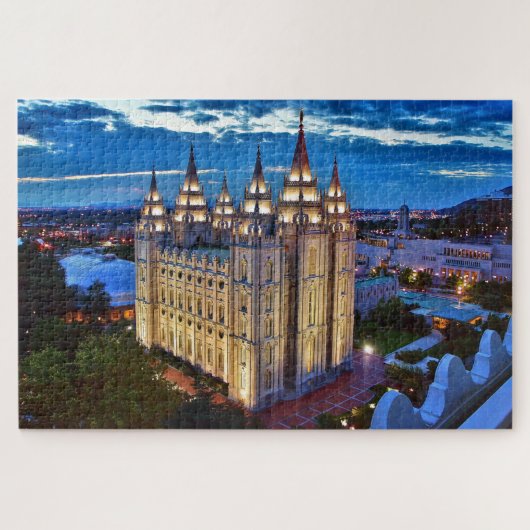 LDS Salt Lake Temple Utah jigzaag puzzel (Horizontaal)