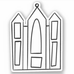 LDS Salt Lake Utah Temple eenvoudig omgrenzingsmod Sticker