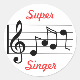 LDS-sticker voor primaire muziek - SuperSinger Ronde Sticker