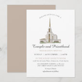 LDS Syracuse Tempel Priestergereide Vergadering Kaart (Voorkant / Achterkant)