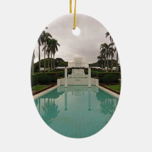 LDS Temple, Laie, Hawai'i. Keramisch Ornament (Achterkant)