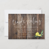 LDS TEMPLE SEALING CARD INSERT | Rustic Wood Lemon Kaart (Voorkant)