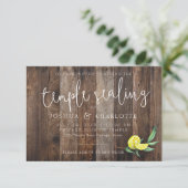 LDS TEMPLE SEALING CARD INSERT | Rustic Wood Lemon Kaart (Staand voorkant)