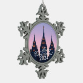 LDS TEMPLE Snowflake ingelijst Ornament (Links)