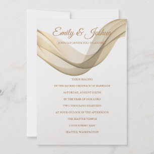 LDS Temple Wedding Invitation - De Veil Uitnodigin Kaart
