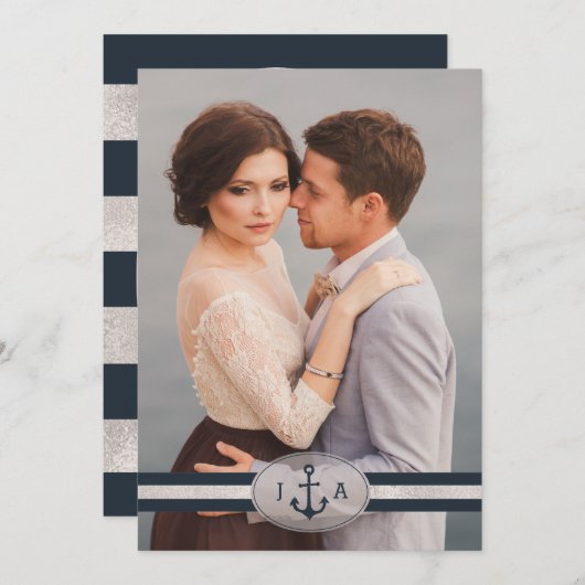 LDS TEMPLE WEDDING INVITATION | Foto Anchor Kaart (Voorkant / Achterkant)