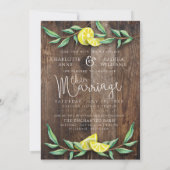 LDS TEMPLE WEDDING INVITATION | Rustic Wood Lemon Kaart (Achterkant)