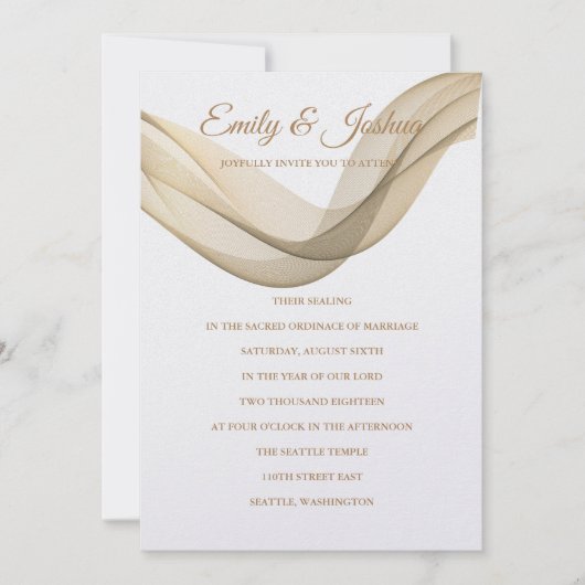 LDS Temple Wedding Invitation-The Veil Kaart (Voorkant)