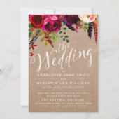 LDS WEDDING INVITATION | Elegant Floral Rustic Kaart (Voorkant)