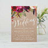 LDS WEDDING INVITATION | Elegant Floral Rustic Kaart (Staand voorkant)
