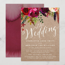 LDS WEDDING INVITATION | Elegant Floral Rustic Kaart