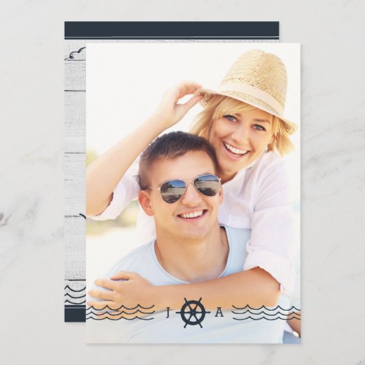 LDS WEDDING INVITATION | Nautical Lighthouse Kaart (Voorkant / Achterkant)