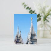 lds zout meer stad tempple angel moroni briefkaart (Staand voorkant)