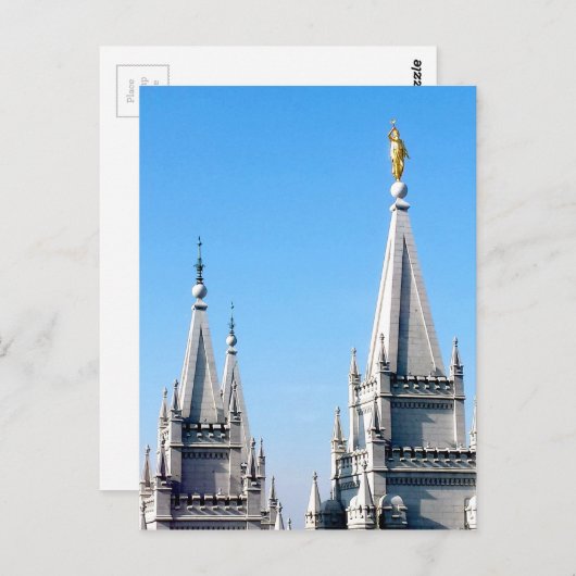 lds zout meer stad tempple angel moroni briefkaart (Voorkant / Achterkant)