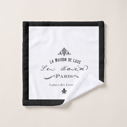 Le Bain Black Boarder Bad Handdoek (Wasdoekje)