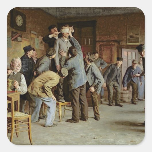 Le Bain de Pieds Inattendu, 1895 Vierkante Sticker (Voorkant)