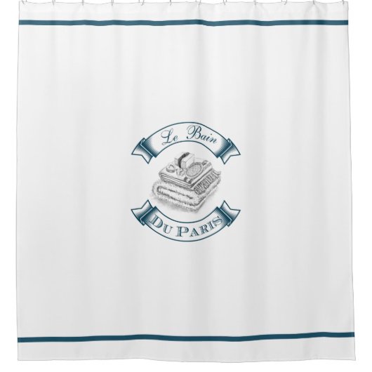Le Bain Du Paris Blue Shower Curtain Douchegordijn (Voorkant)