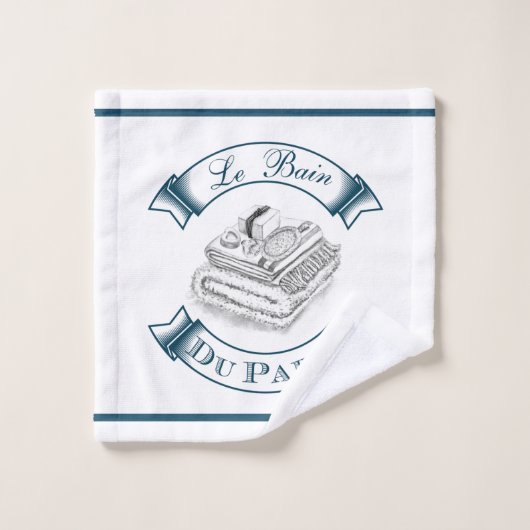 Le Bain du Paris Dark Blue Towel set Bad Handdoek (Wasdoekje)