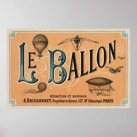 Le Ballon - Frans luchtvaartblad 1883 Poster (Voorkant)