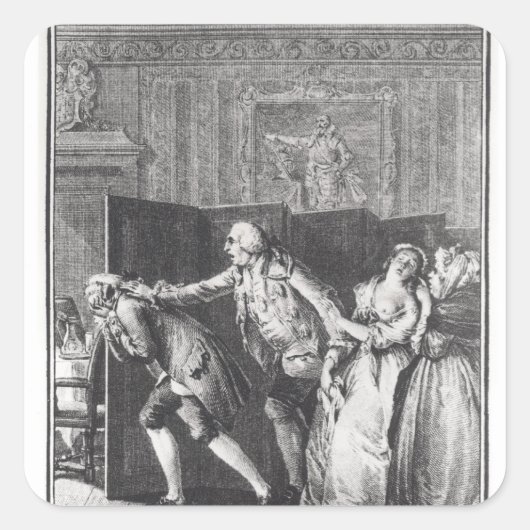 Le Baron chassa Candide du Chateau Vierkante Sticker (Voorkant)