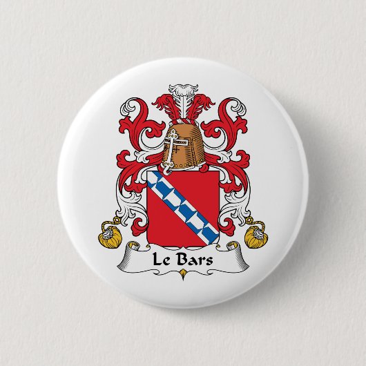 Le Bars Family Crest Ronde Button 5,7 Cm (Voorkant)