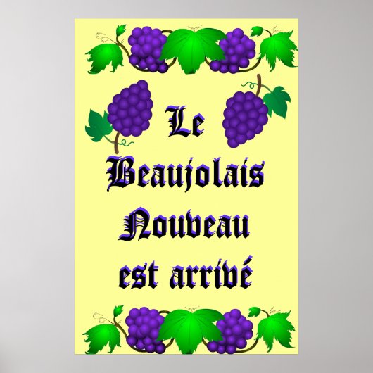 Le Beaujolais Nouveau est est arrivé Poster (Voorkant)