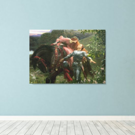 Le Belle Dame Sans Merci van Sir Frank Dicksee 190 Canvas Afdruk (Insitu (Houten vloer))