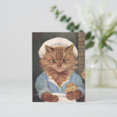 Le boulanger chat briefkaart (Staand voorkant)