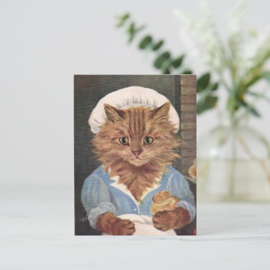 Le boulanger chat briefkaart (Staand voorkant)