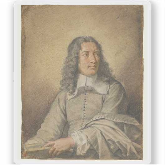 Le Brun - Portret van M. Quatrehomme du Lys Sticker (Voorkant)