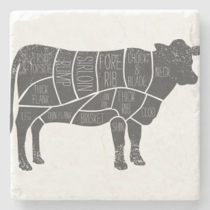 le Butcher Chart Stenen Onderzetter